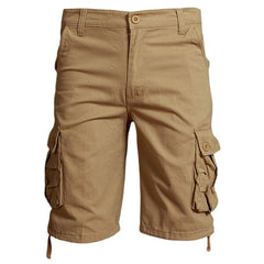 Men's Spring Summer Casual Cotton Cargo Shorts, Knee-Length, Sizes 30-42, Loose Fit for Sports & Outdoor Activities