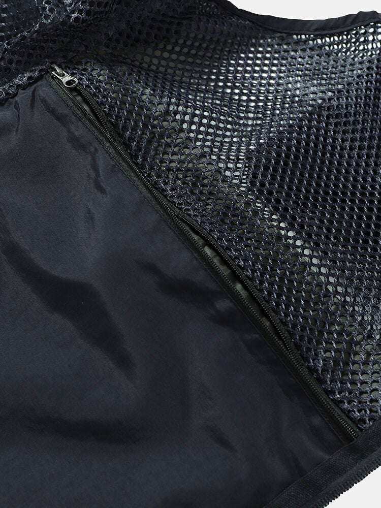 Herrenweste aus gespleißtem Mesh mit mehreren Taschen und Reifrock