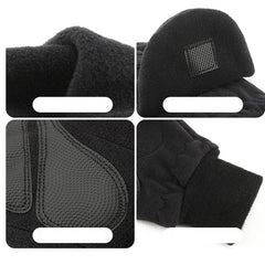 Men's Fleece Warm Flip Finger Gloves - Velvet Thick, Fingerless, Touch Screen, Winter Motorcycle Warmer