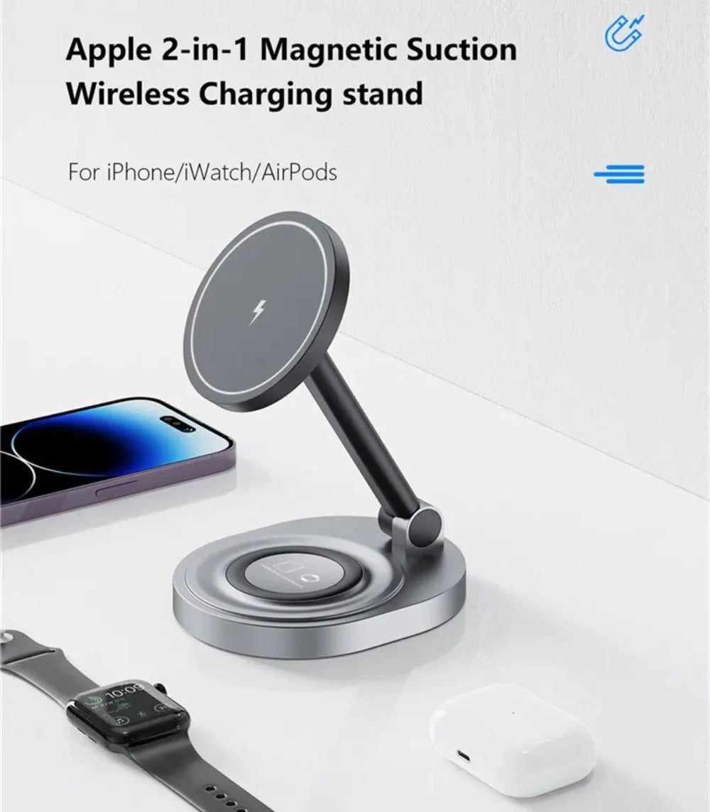 Magnetic Wireless Charger Stand for iPhone 15/14/13 Pro Max and AirPods Pro