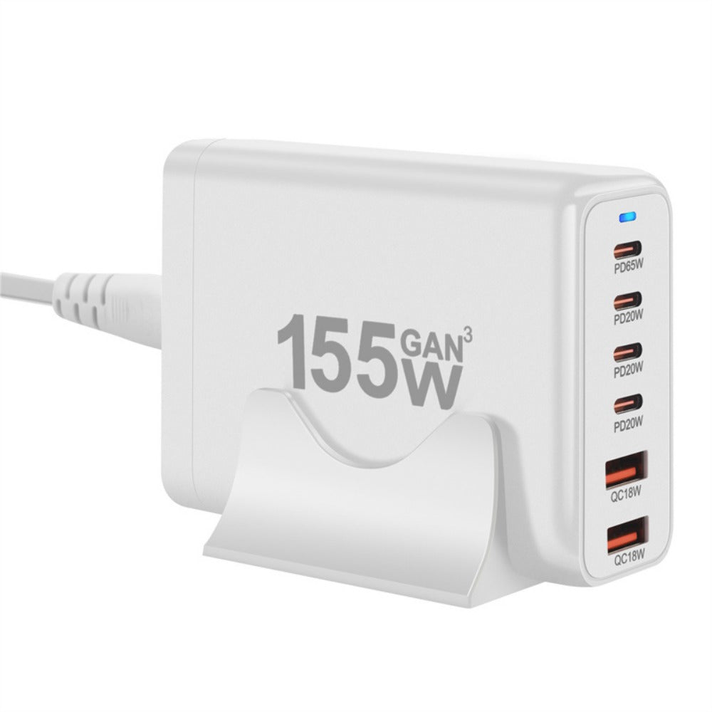 155 W GaN 6-Port USB PD-Ladegerät, Schnellladen für iPhone, Samsung, Huawei, Xiaomi