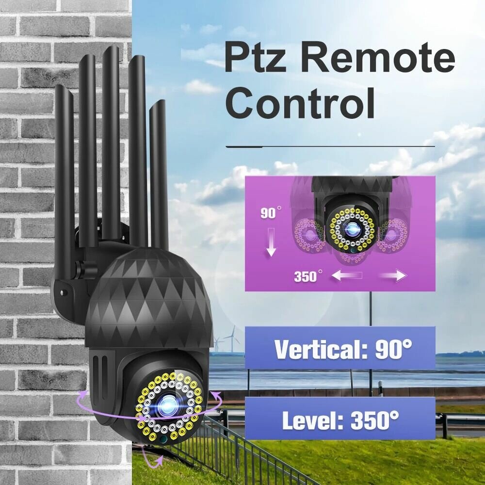 1080P Outdoor PTZ IP Camera, 39 LED, 5X Zoom, Two-Way Audio, WiFi, Waterproof, Night Vision, CCTV Video Surveillance