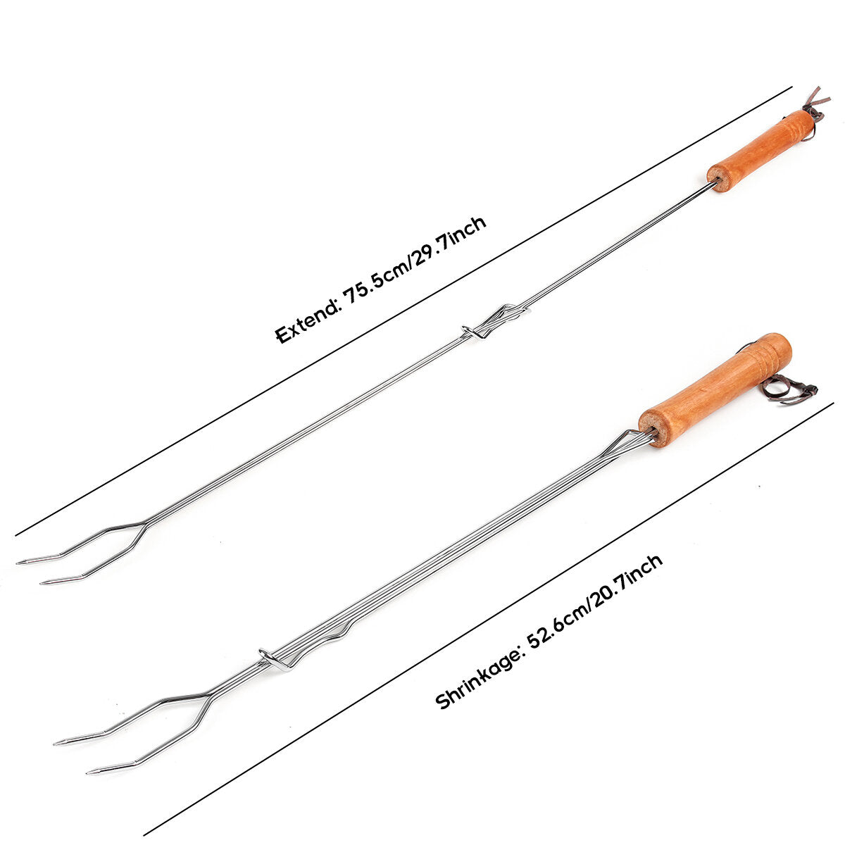 4pcs BBQ Stainless Steel Telescopic Forks - Outdoor Barbecue Tools Set