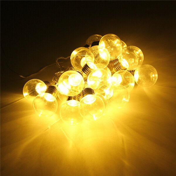 20-Piece LED Clear Festoon Party String Light Kit with Connect Cable - Vintage Style