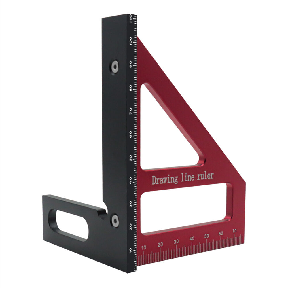 Aluminum Alloy 3D Angle Ruler - 45/90 Degree Woodworking Square Protractor