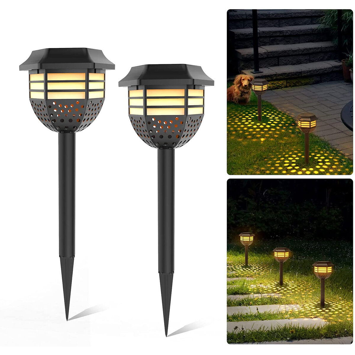 2/4/8pcs Solar LED Lawn Lights for Garden, Villa Decor - Landscape Ground Lamps