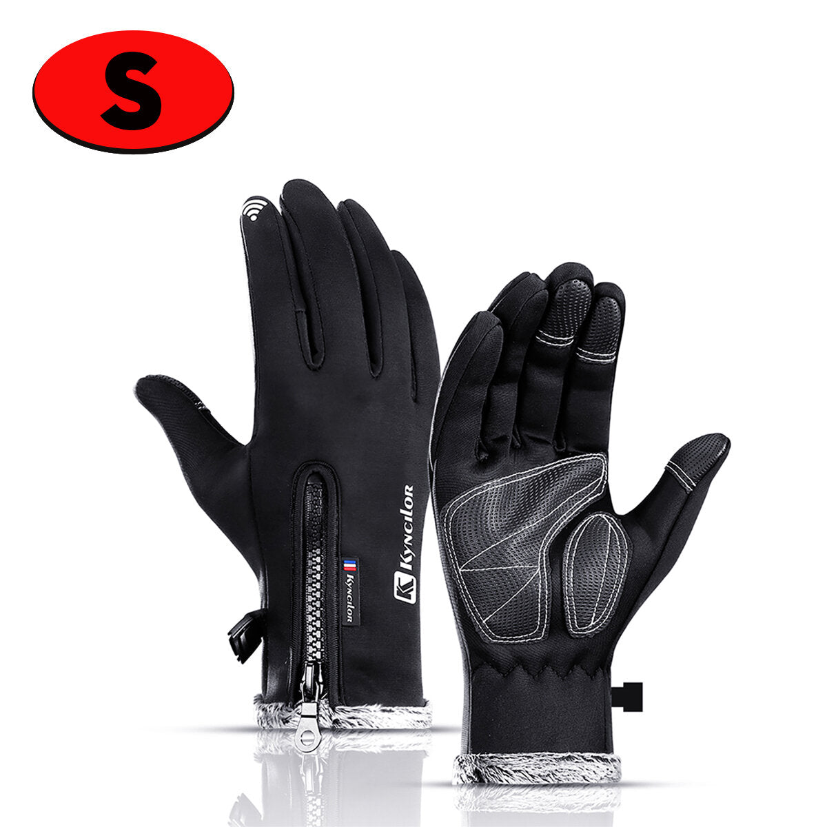 Winter Warm Fleece Windproof Non-slip Touch Screen Gloves for Skiing, Riding, and Motorcycling