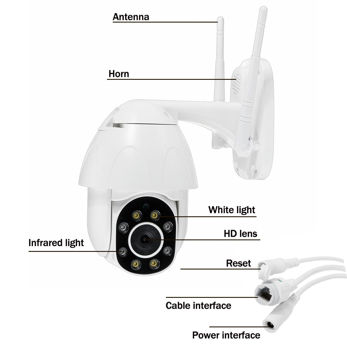 1080P WiFi IP Camera Waterproof Outdoor HD Full Color Night Vision 360 Degree Surveillance