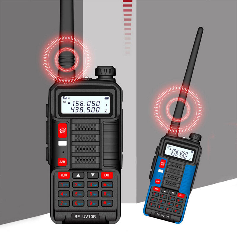 10W 4800mAh Dual Band Handheld Radio - 128 Channels, LED Flashlight, USB Rechargeable, Black Walkie Talkie for Outdoor Hiking