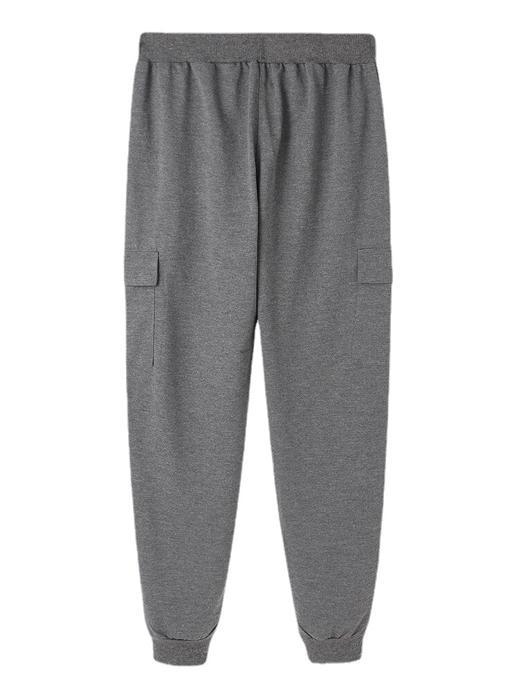 Jogginghose aus Baumwolle mit mehreren Taschen und Kordelzug für Herren - einfarbig