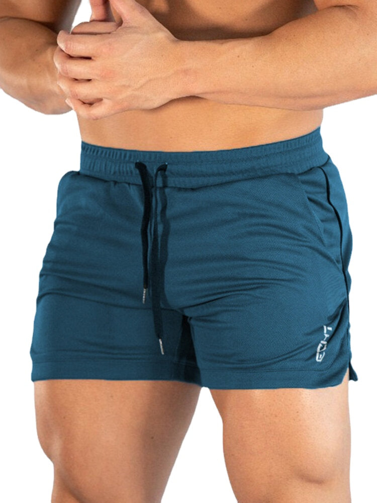 Men's Quick Dry Stretch Beach Shorts - Solid Color, Loose Fit, Drawstring Waist