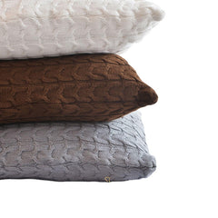 100% Cotton Knit Cushion Covers - Decorative Stretchable Pillow Cases for Living Room, Car, Office