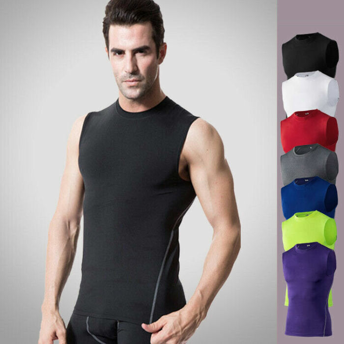 Men's Quick Dry Stretchy Workout Running Tank Top - Sweat-wicking Elastane Gym Exercise & Fitness Sportswear