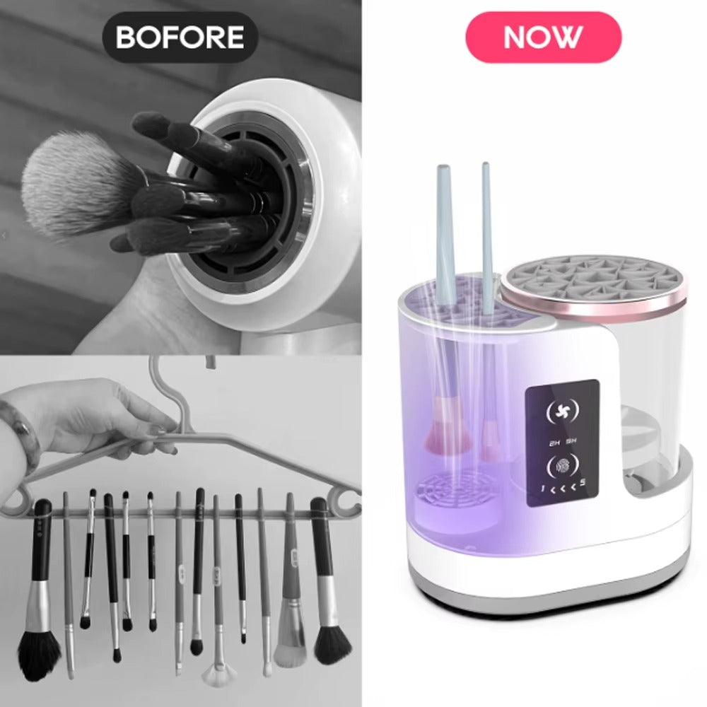 Electric Makeup Brush Cleaner, 3-in-1 Auto Clean & Dry, 5-Min Quick Clean System