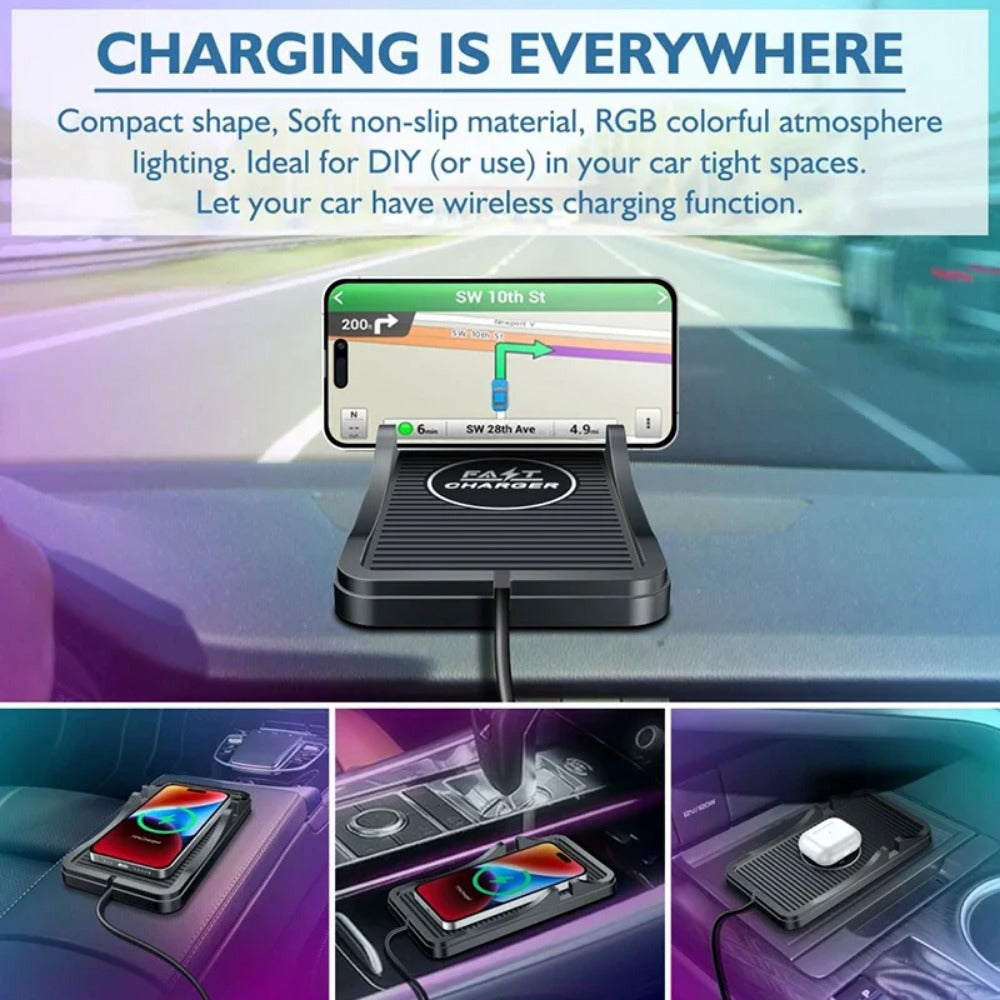 15W Fast Wireless Car Charger for iPhone 15 - Auto Clamping Phone Holder