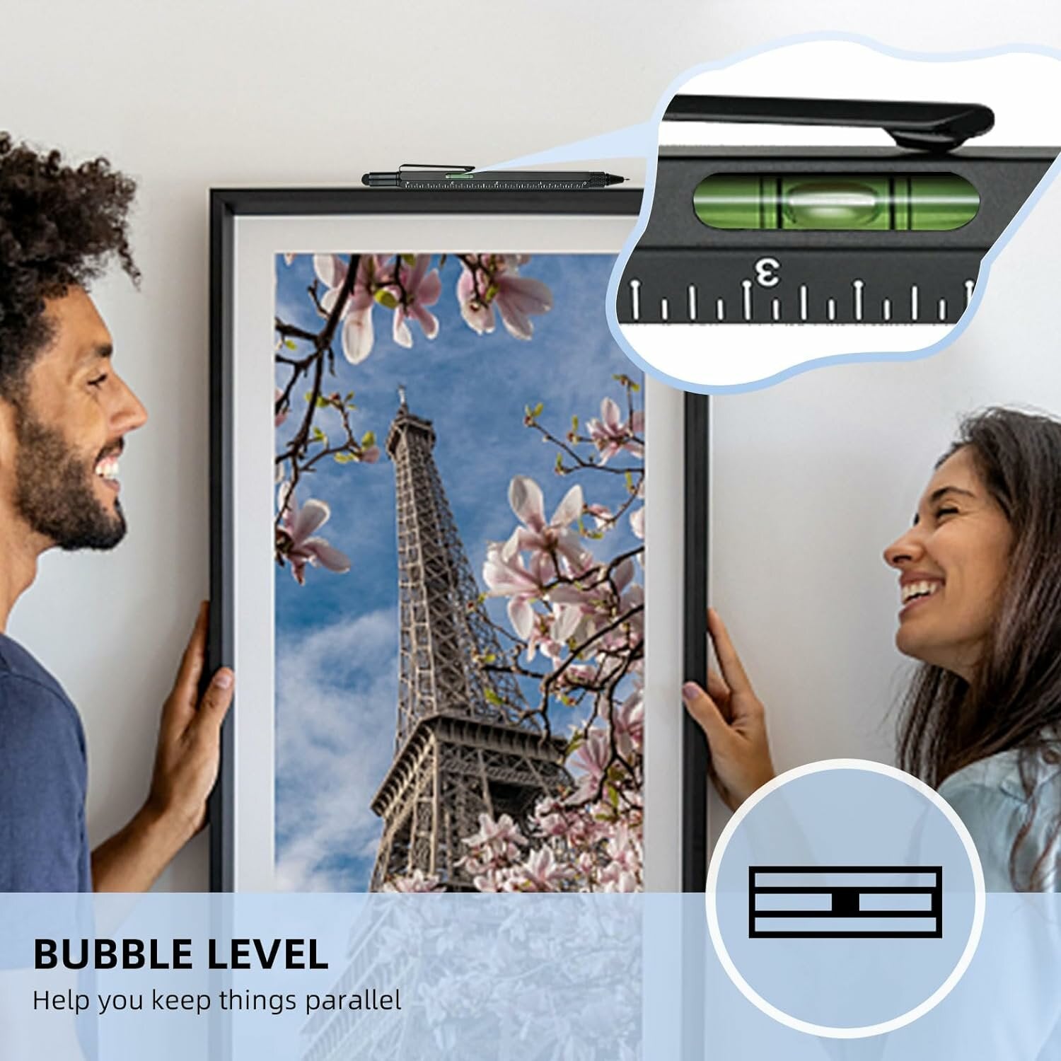 6-in-1 Multitool Pen: Stylus, Ruler, Level, Screwdriver - Perfect Gift with Refills