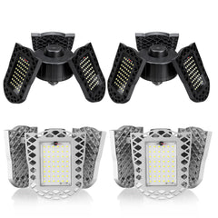 15/60/80W Deformable LED Garage Lights - Ultra-Bright Adjustable Ceiling Light, 96/300 LEDs, Aluminum/Plastic Options