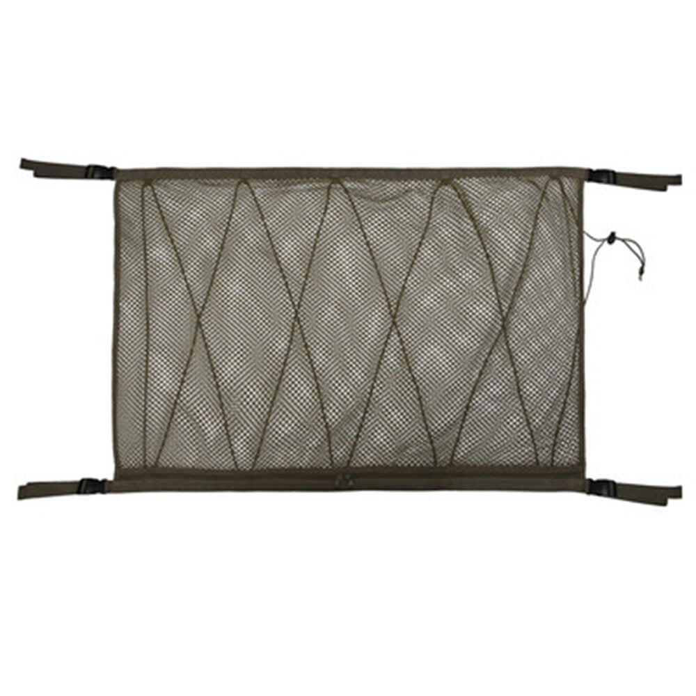 Universal Car Ceiling Storage Net Pocket with Zipper - Interior Roof Cargo Bag for Trunk Storage
