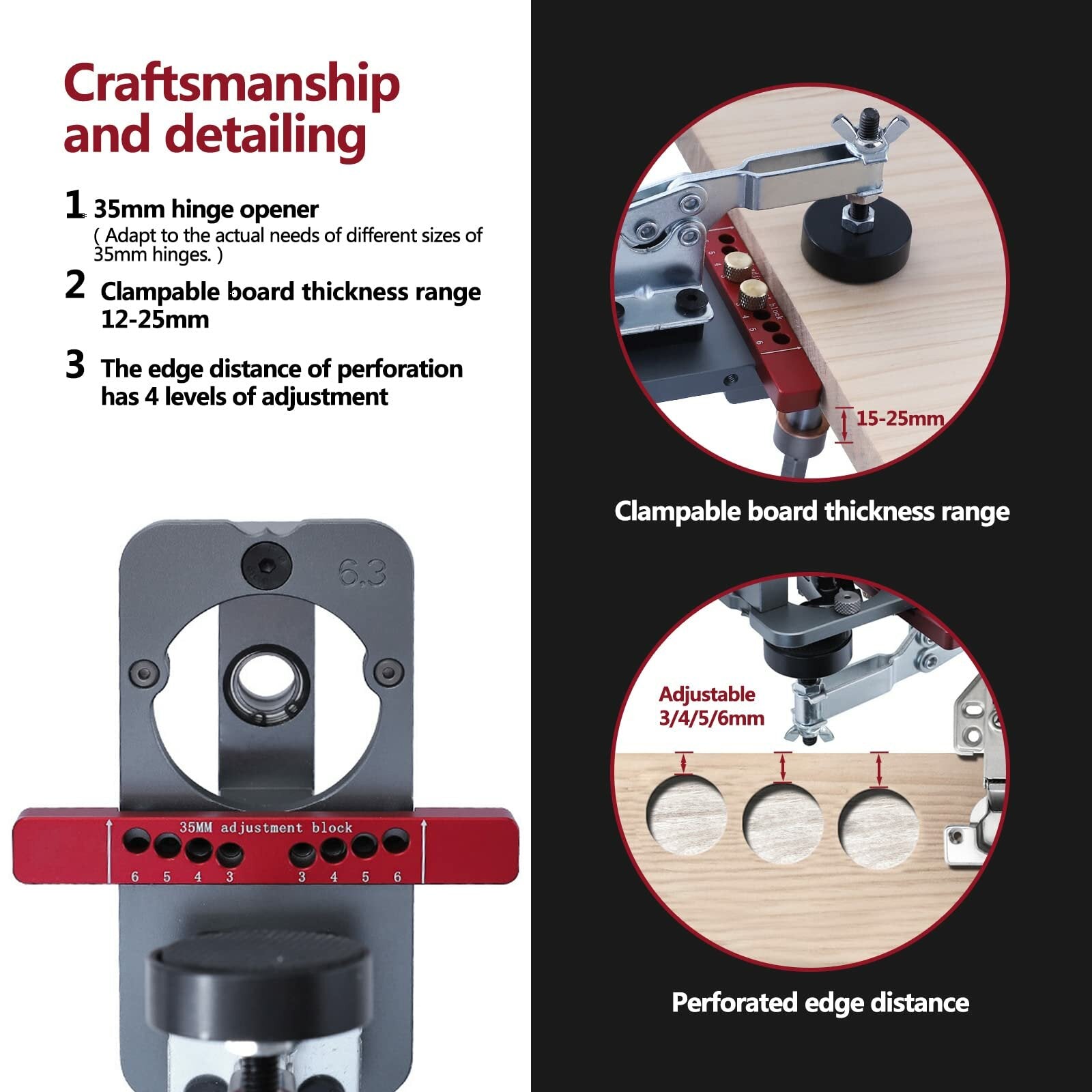 35mm Concealed Hinge Jig Drilling Guide for Woodworking Door and Cabinet Hinges Mounting Tool