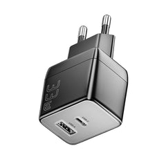 33 W GaN USB PD-Ladegerät, Dual-Port USB-A/USB-C, Schnellladen für iPhone, Huawei, Xiaomi, Oppo