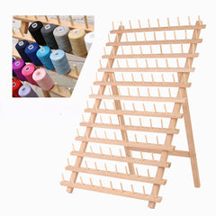 120-Spool Wood Thread Cone Holder Rack Organizer for Sewing, Quilting, and Embroidery