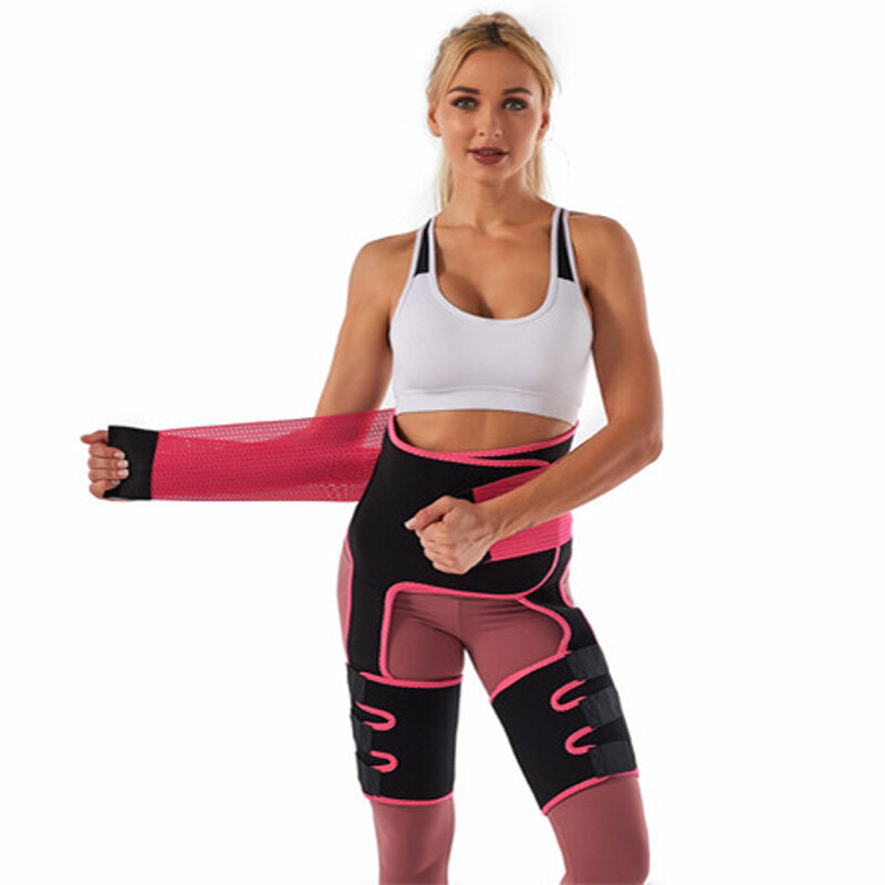 3-in-1 Adjustable Waist Trainer: Sweat Belt, Thigh Trimmer, Butt Lifter for Yoga, Gym, Pilates, and Workouts