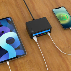 65W 5-Port USB PD Ladegerät, Schnellladestation für iPhone, Samsung, Huawei, Xiaomi