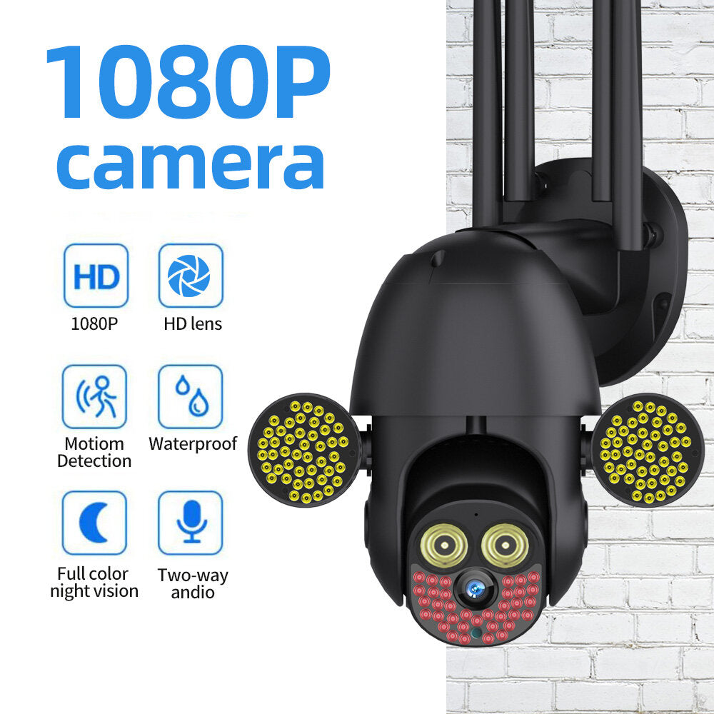 127 LED 1080P 2MP IP Camera Outdoor Wireless Wifi Security Waterproof 360 Pan Tilt Zoom IR Two-Way Radio CCTV Surveillance