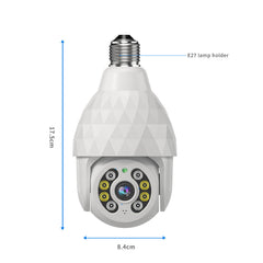 HD 1080P E27 WiFi IP Camera with 8 LED Lights, Diamond Bulb, Smart Dual-Light Night Vision, E27 Base