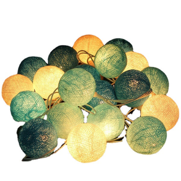 20 Cotton Ball Fairy String Lights for Party, Holiday, and Wedding Decor