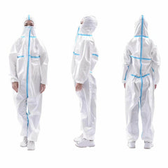 XXL Disposable Hooded Protective Coverall Suit with Long Front Zipper - 180CM