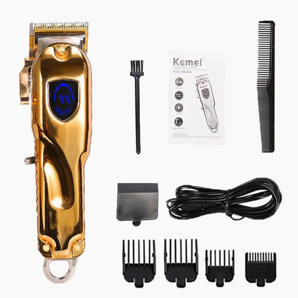 Retro All-Metal Cordless Electric Hair Trimmer - Portable Oil Head Clipper