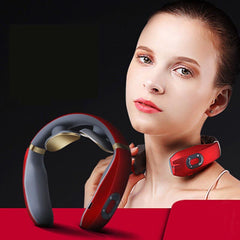 Electric Neck Massager with Magnetic Pulse Therapy, USB Rechargeable, Intelligent Neck Protector for Body Relaxation