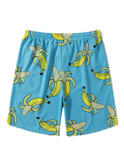 Boardshorts für Herren mit Bananen-Print – lockere Passform, Strandmode mit weitem Bein