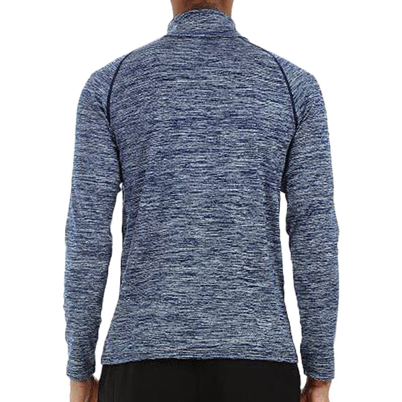 Men's Long Sleeve Zipper Neck Sportswear T-Shirts - Stretch, Quick-Drying, Tight Fit, Warm Fitness Blazer