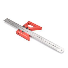 Precision Center Finder and 45-Degree V-Shaped Measuring Ruler Tool