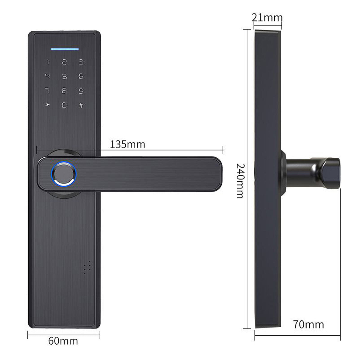 Electronic Smart Door Lock: Biometric Fingerprint, Digital Code, Smart Card, Key Access