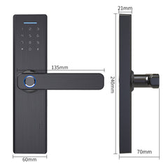 Electronic Smart Door Lock: Biometric Fingerprint, Digital Code, Smart Card, Key Access