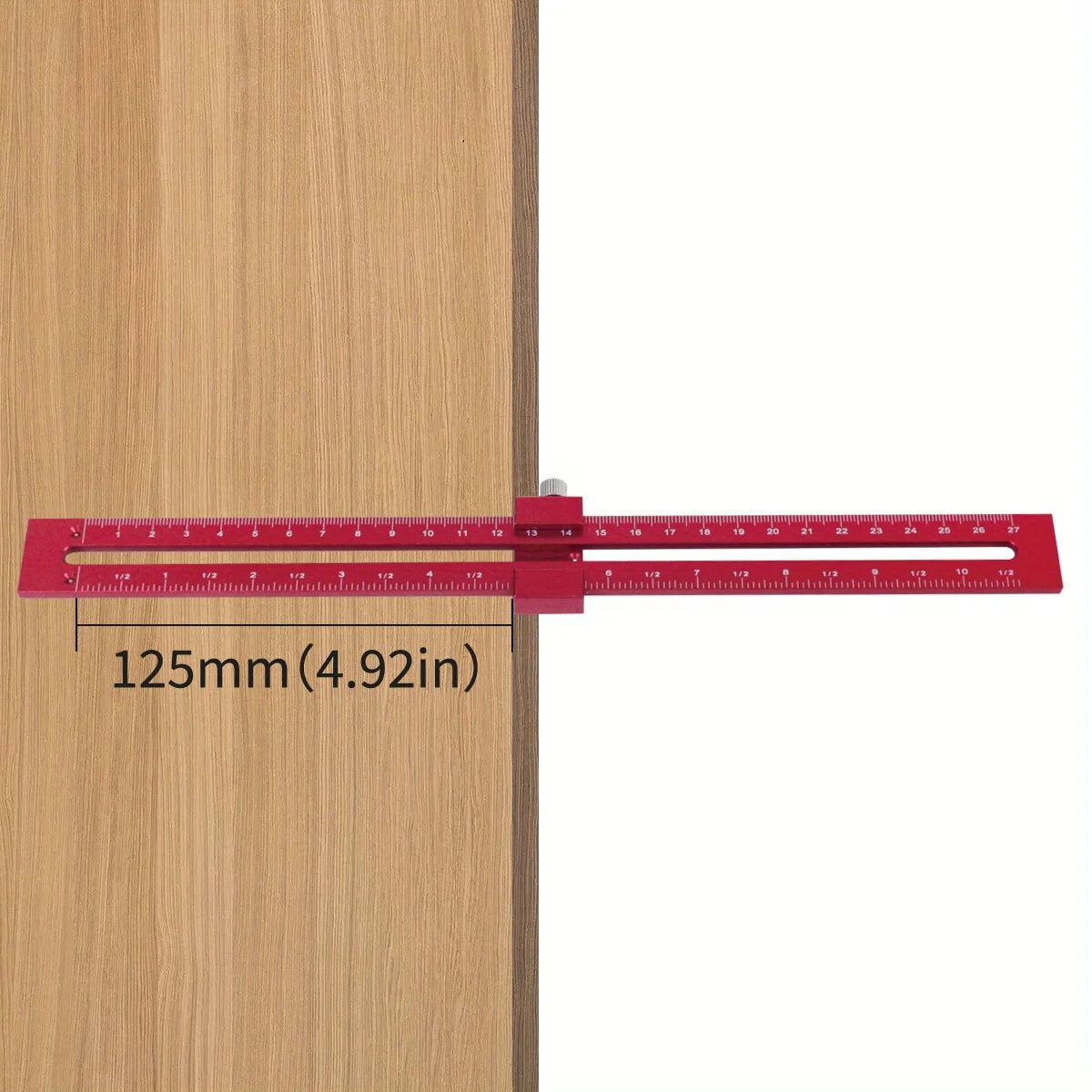 Adjustable 300mm Woodworking Ruler with Slide Stops - Metric & Inch Scale