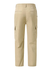 Men's Clean Color Pleated Ankle Length Overalls with Chains