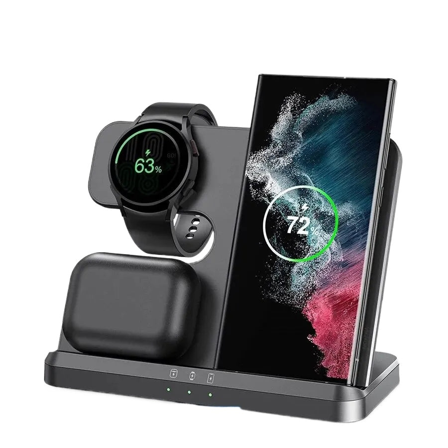 3-in-1 Wireless Charger Stand for Samsung Galaxy S23/S22/S21/S20/Note/Watch/Buds - 15W Fast Charging Dock