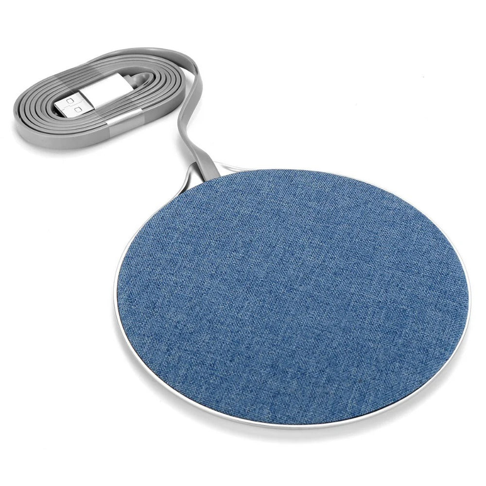 Fast Qi Wireless Charger Pad - Metal Cloth Mat, 9V 7.5W for iPhone & Samsung