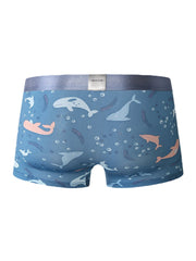 Atmungsaktive Skinny Fit-Boxershorts für Herren mit lustigem Cartoon-Print und U-konvexem Beutel