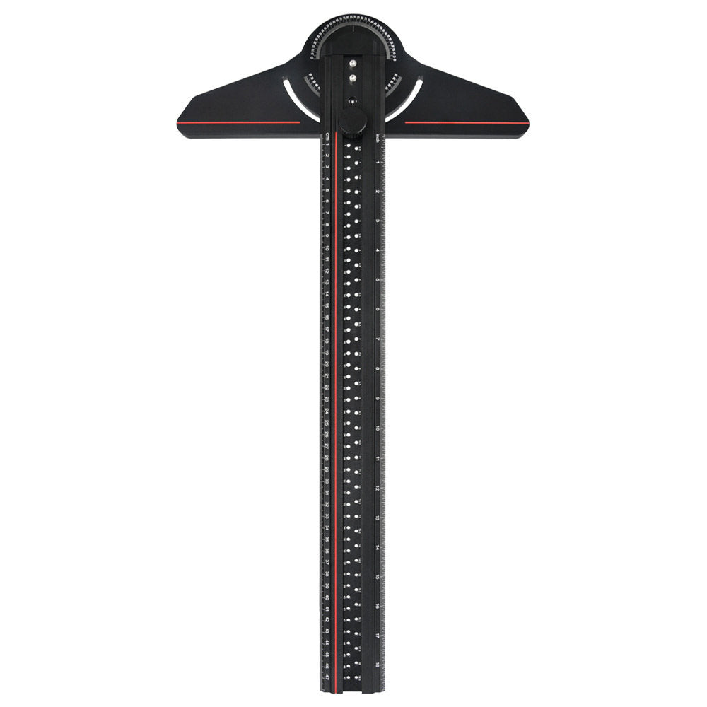 Aluminum Alloy Woodworking Edge Ruler & Protractor for Carpentry