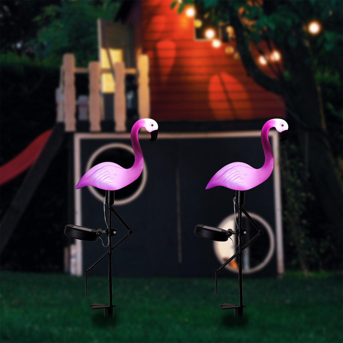 1/3 Stück rosa Flamingo-Solar-Gartenstecker für Rasen, Terrasse, Hof, Gehweg, Landschaftsweg