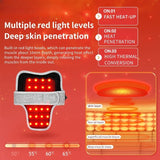 Red Light Therapy Neck Massager, Heated Vibration Wrap for Cervical Spine Pain Relief, Stiff Neck & Tension Support