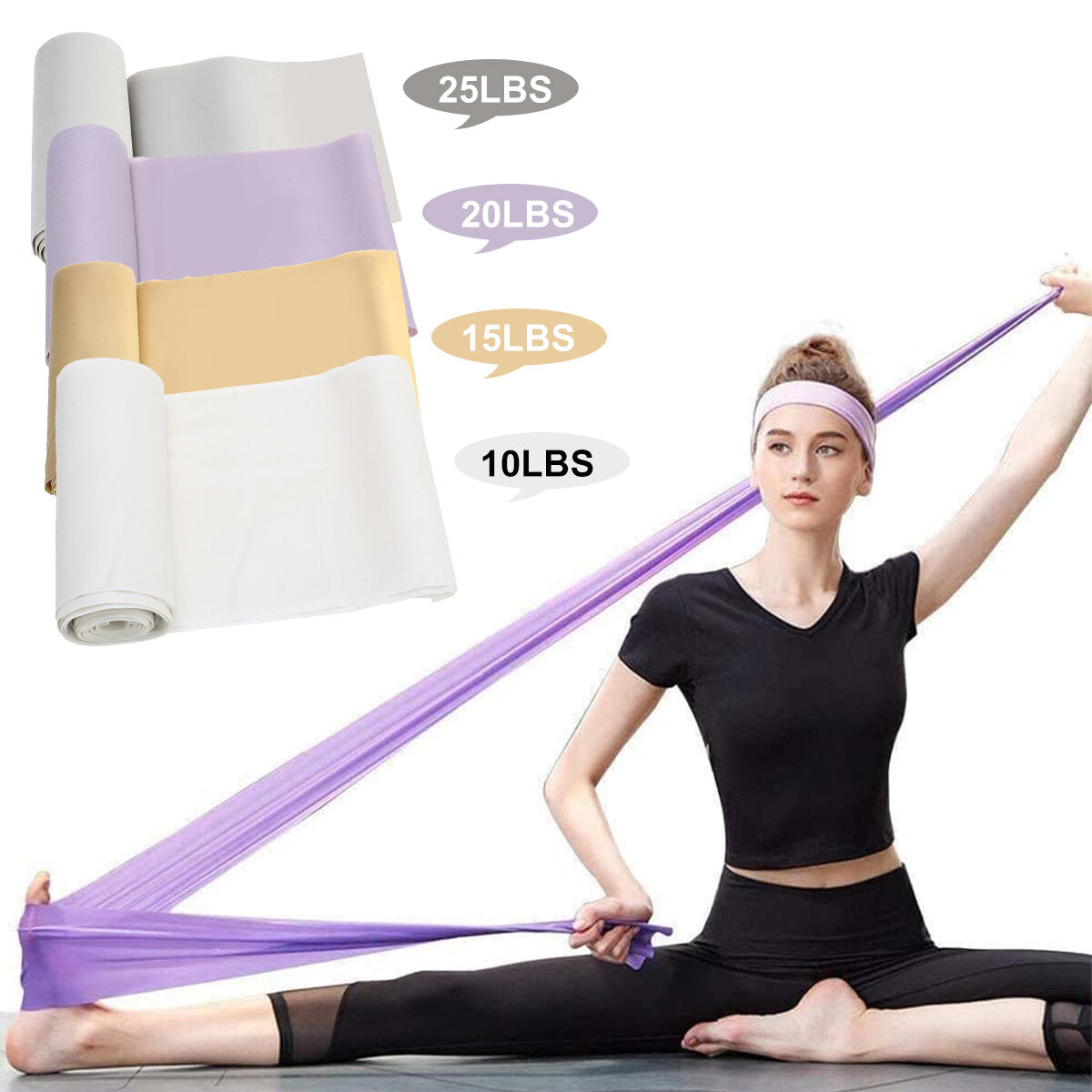 5m Yoga Resistance Bands - Home Gym Fitness Exercise Elastic Bands for Training