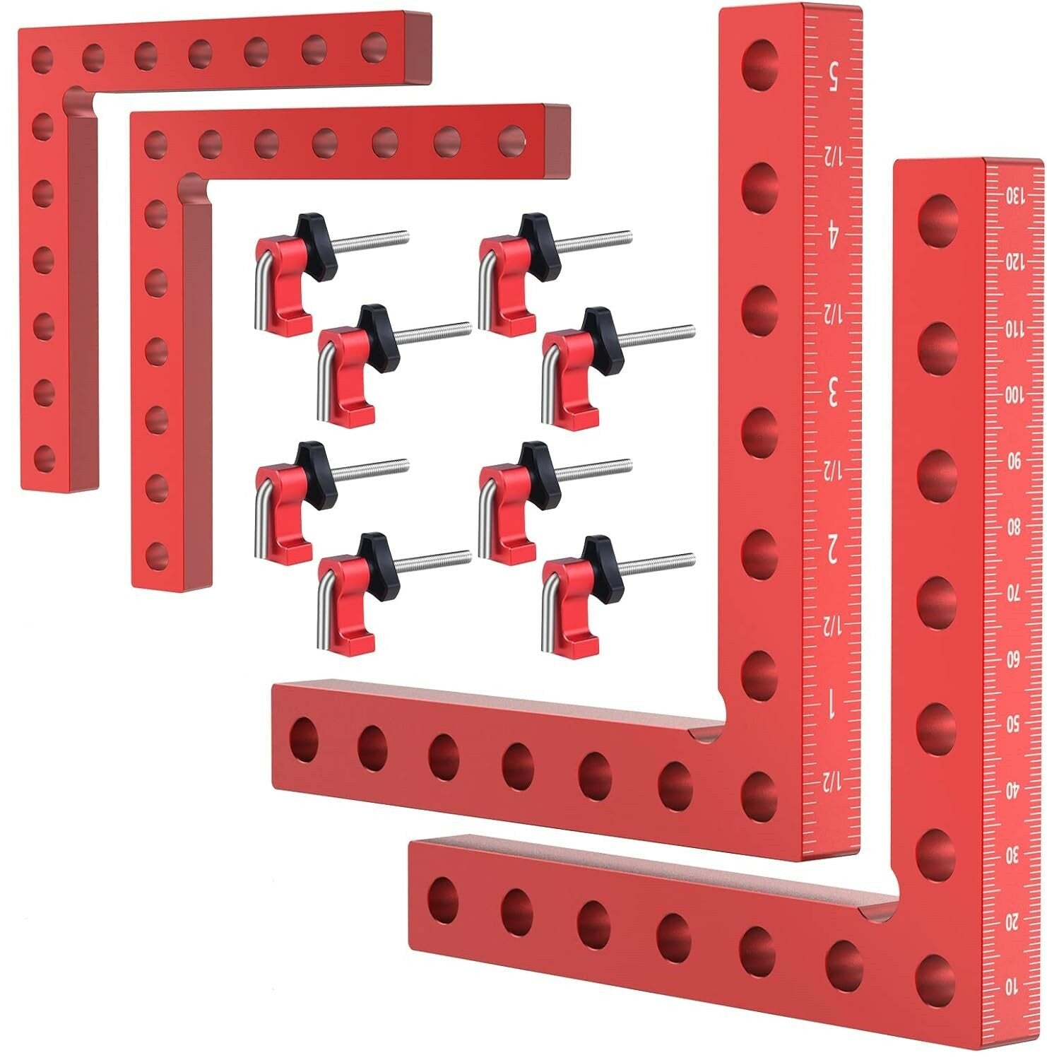 2-Pack L-Shaped Woodworking Clamping Squares - Carpenter Splicing Tools