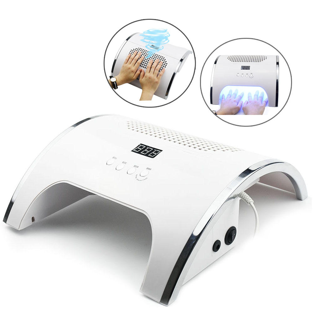 80W 2-in-1 USB Nail Dryer Lamp & Fan - Infrared Sensor, Timer, Gel Curing Light, Vacuum Cleaner for Manicure