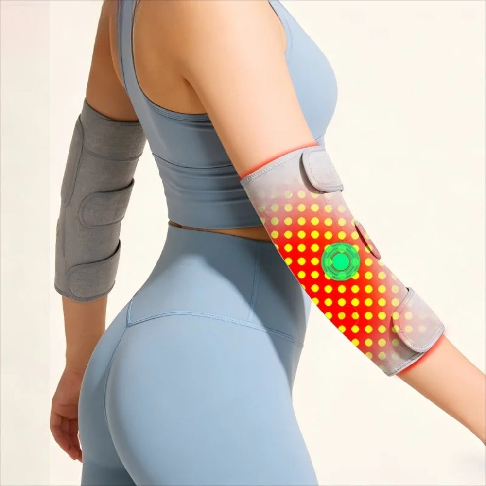 Red Light Therapy Elbow Heating Pad with Vibration Massage, Infrared Wrap for Tennis Elbow, Arthritis & Muscle Pain Relief